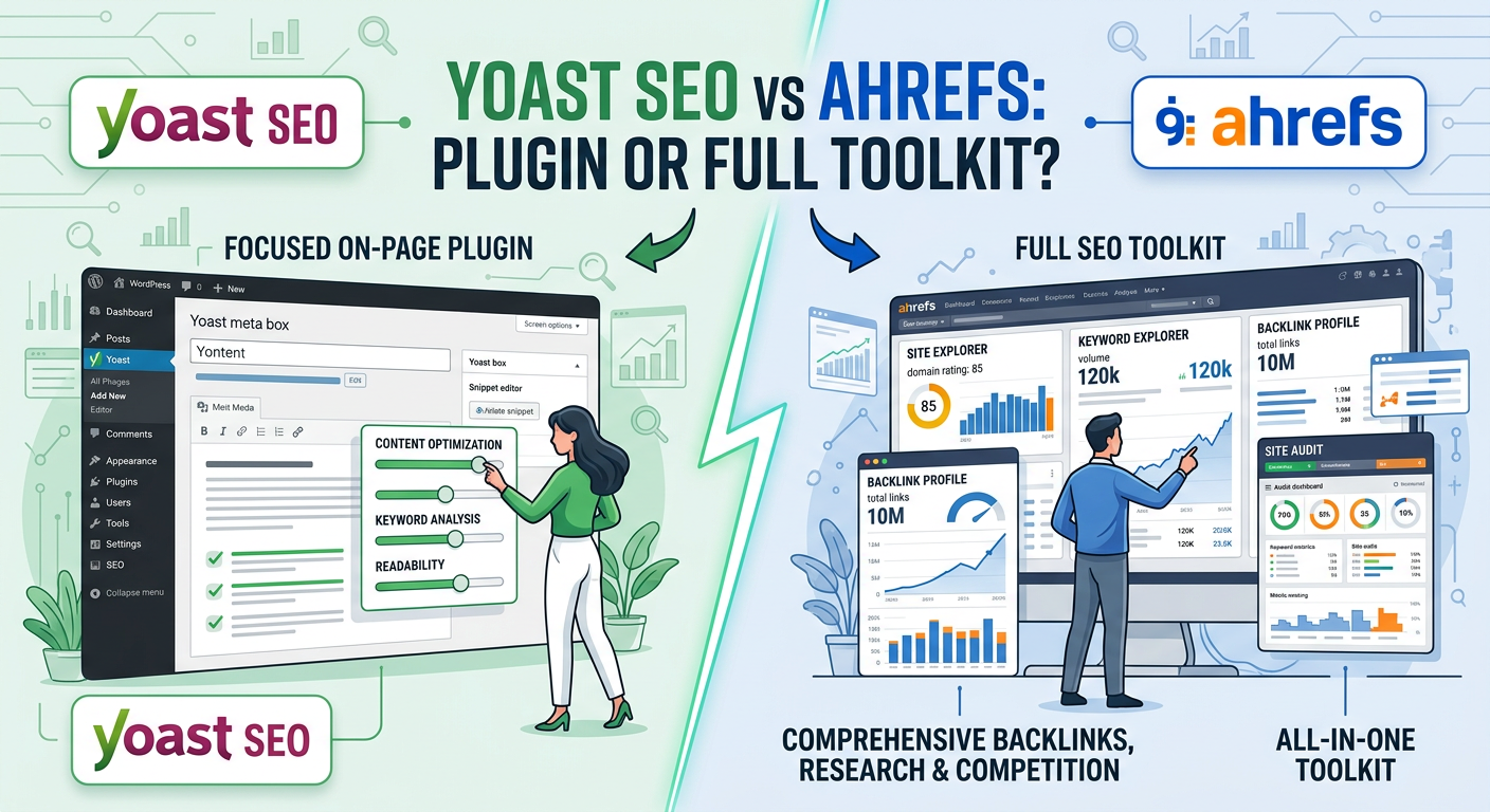 Yoast SEO vs Ahrefs: plugin or full toolkit?